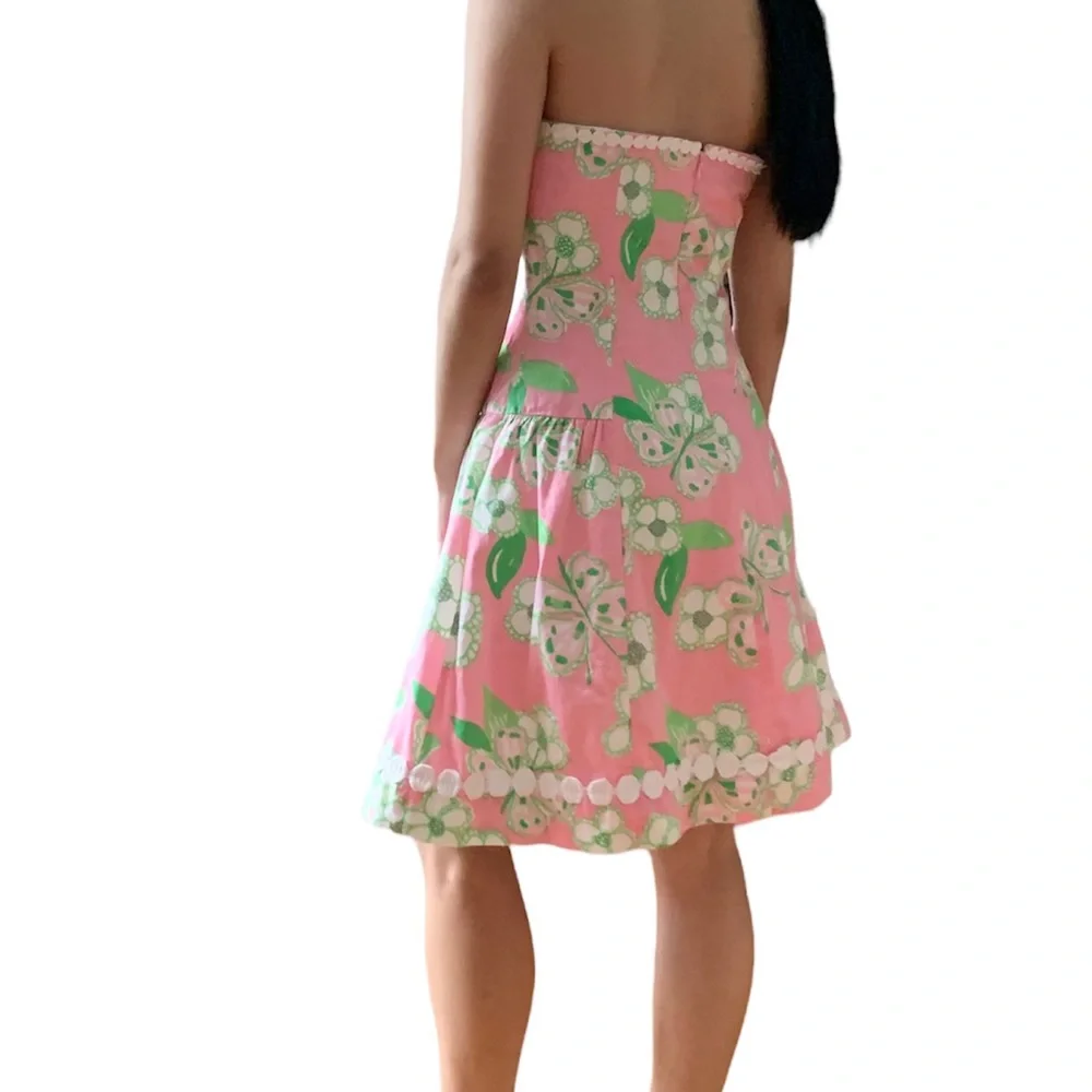 Lilly Pulitzer Strapless Floral Fit and Flare Mini Perfect for the season - Picture 8 of 9